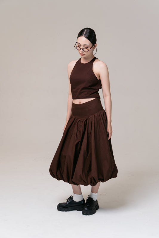 GIA SKIRT, ESPRESSO