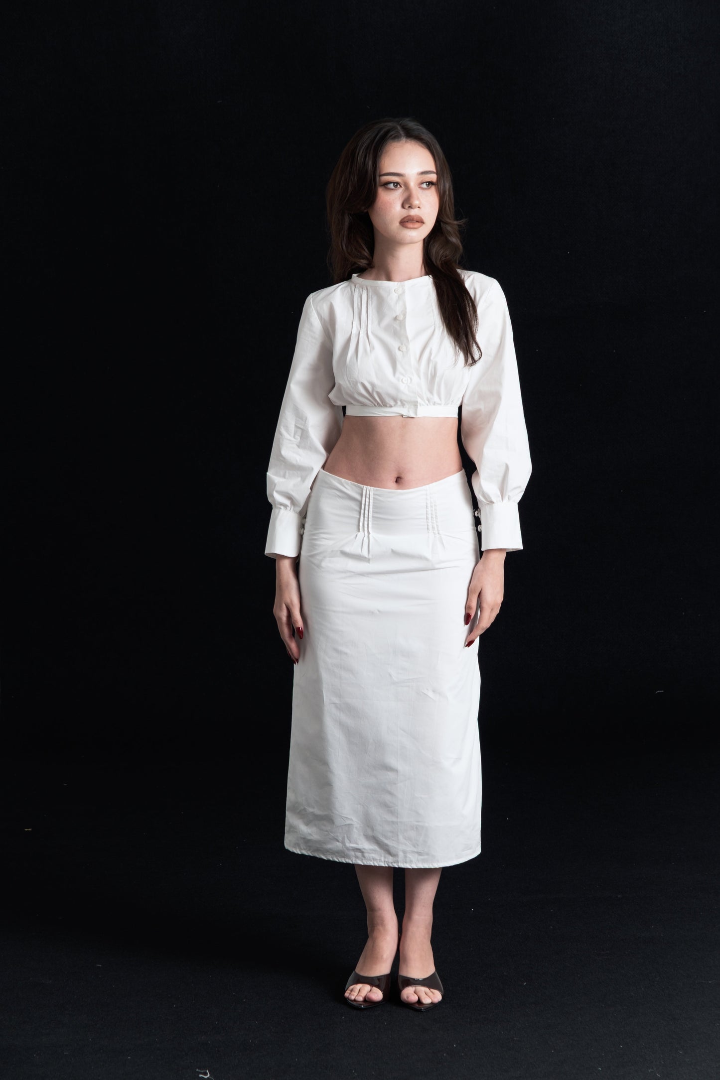 ROMY LONG SLEEVE TOP, WHITE