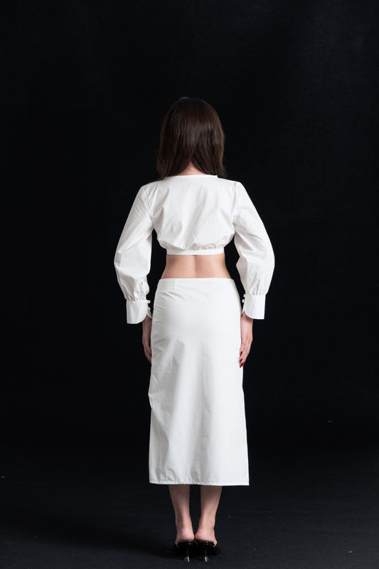 ROMY LONG SLEEVE TOP, WHITE