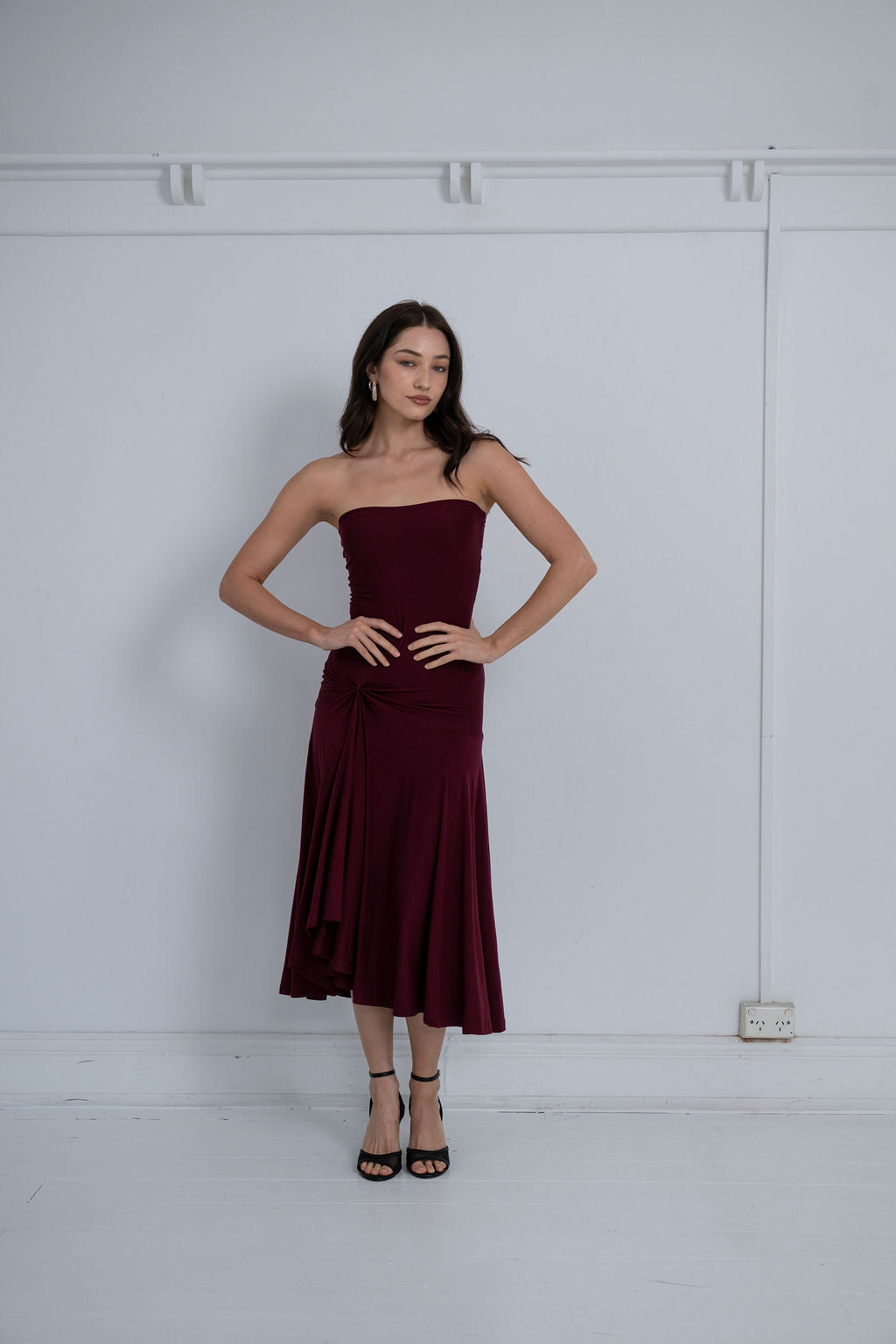 BILLIE TUBE DRESS, MAROON