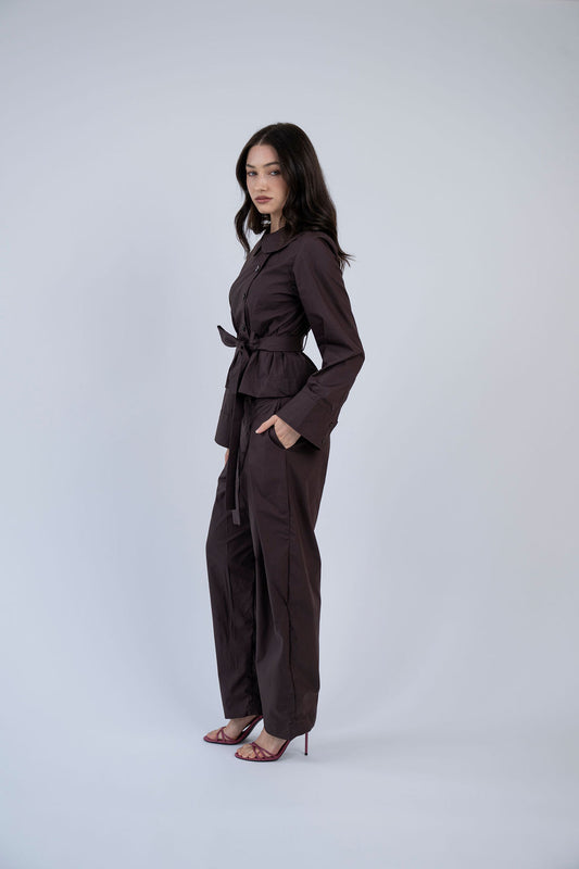 MABEL SHIRT, DEEP PLUM ESPRESSO