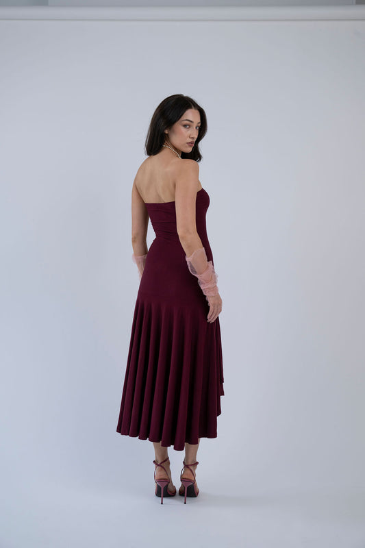 BILLIE TUBE DRESS, MAROON