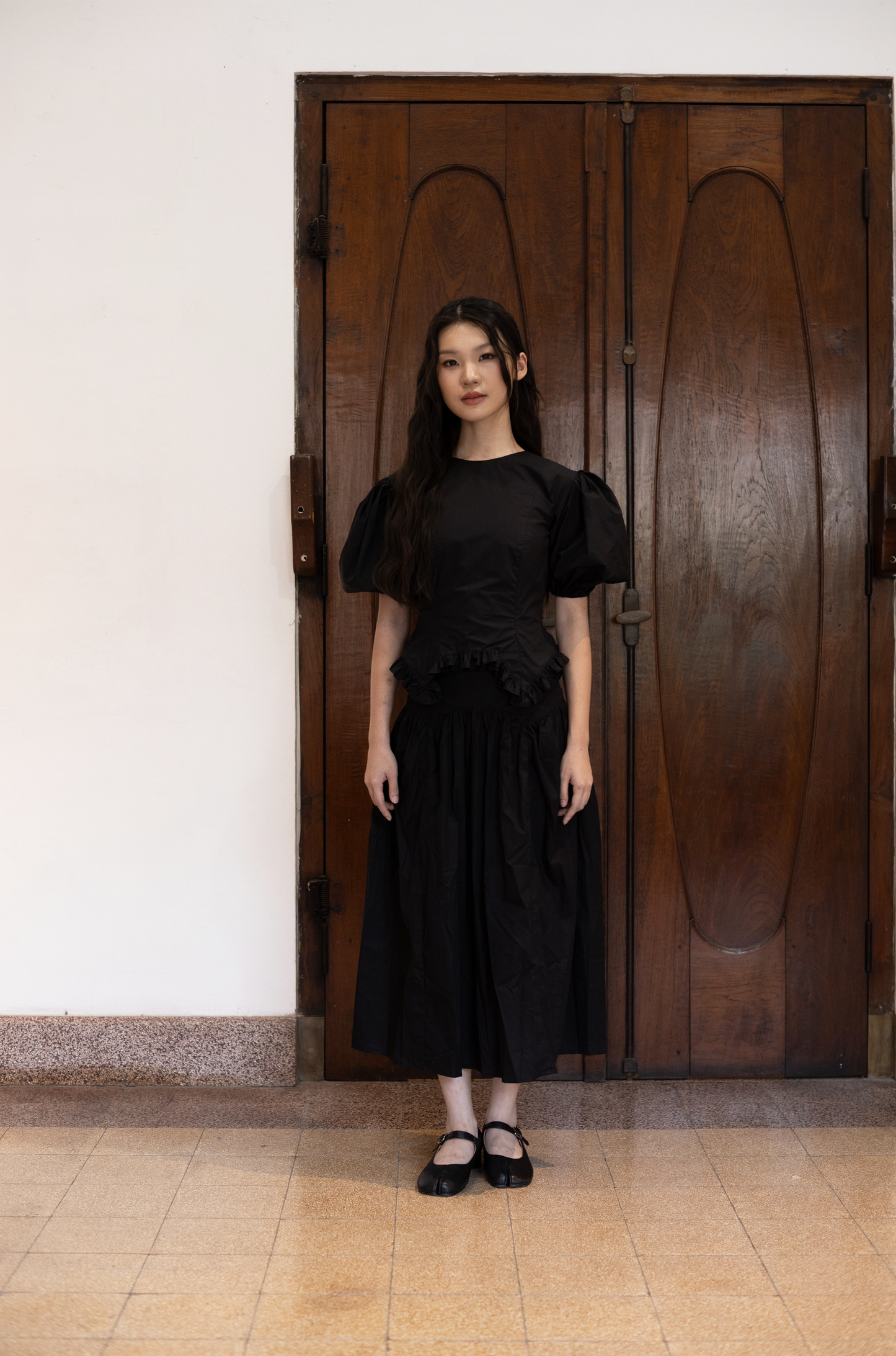 KONI TOP, BLACK