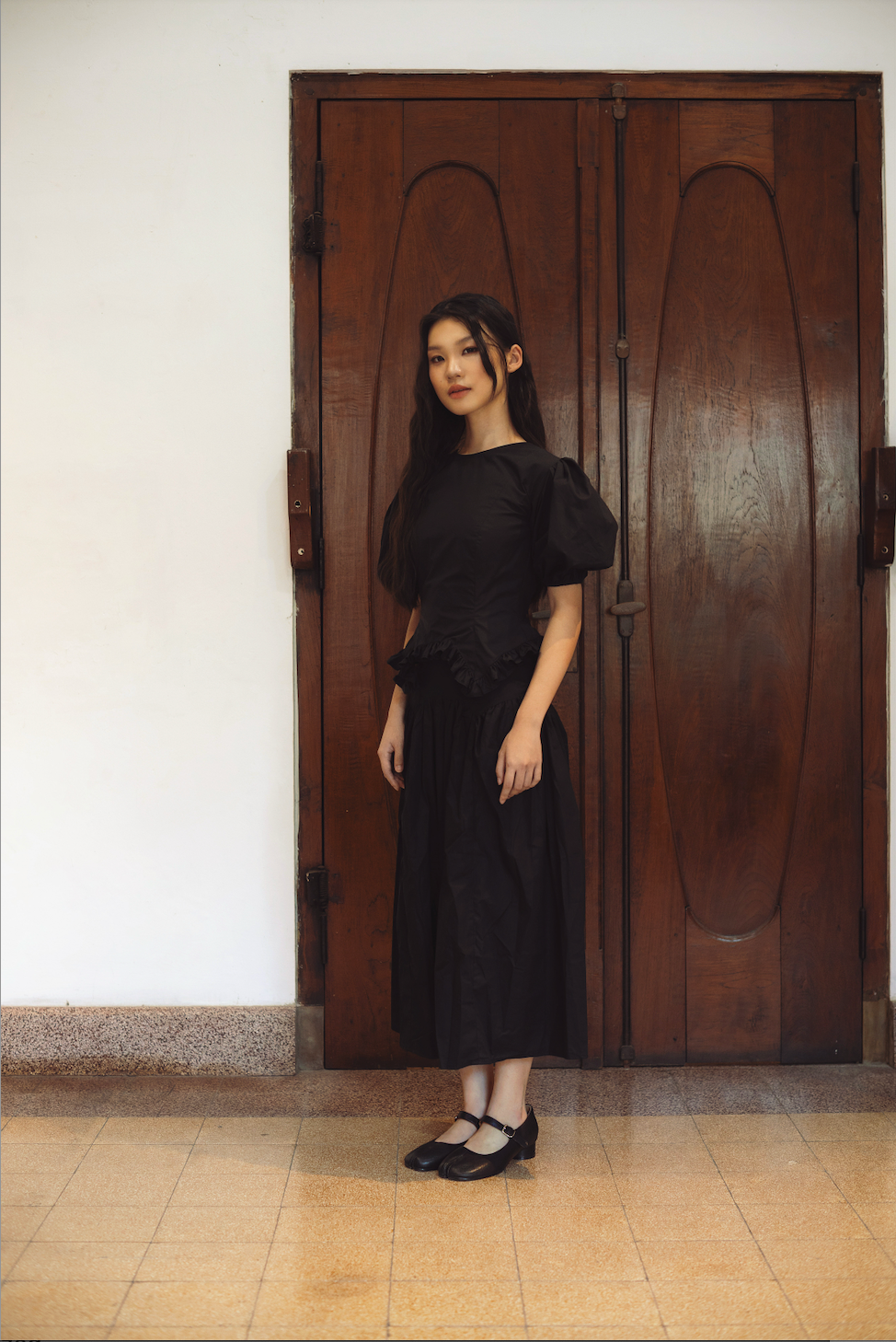 KONI TOP, BLACK