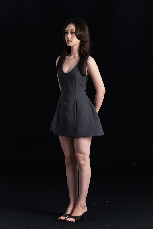 TONYA DRESS, CHARCOAL