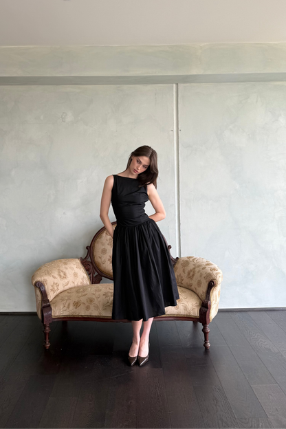 BRI DRESS, BLACK
