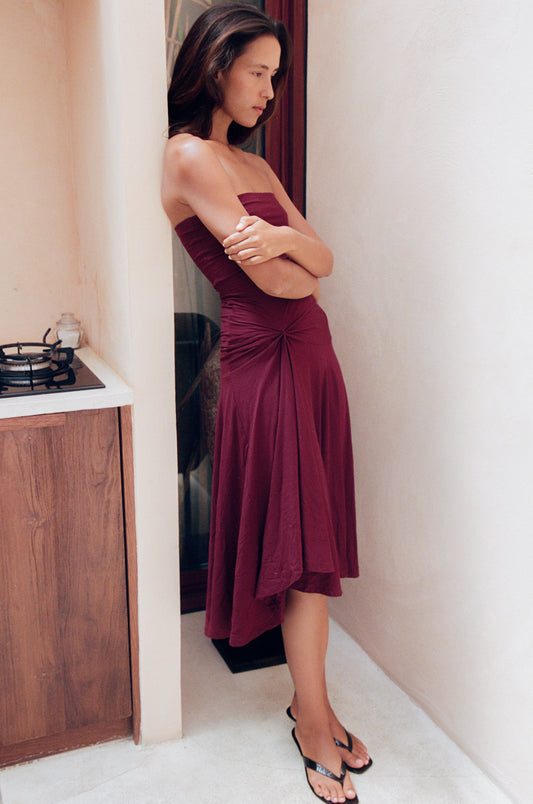 BILLIE TUBE DRESS, MAROON