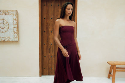 BILLIE TUBE DRESS, MAROON