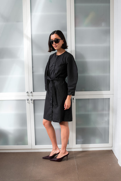 LONG ASTRID SHIRT, BLACK