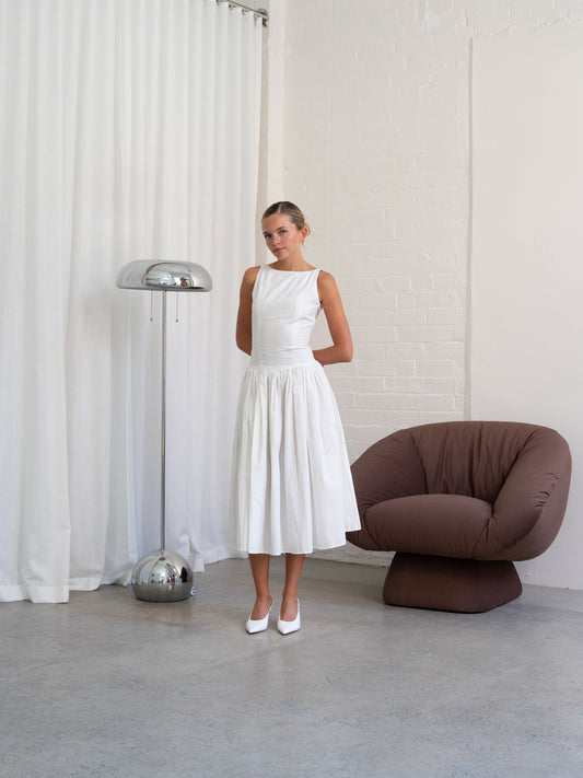 BRI DRESS, WHITE