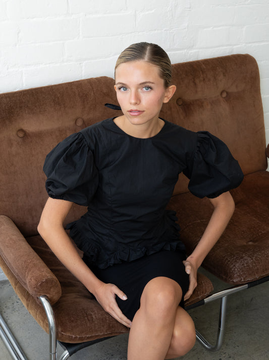 KONI TOP, BLACK