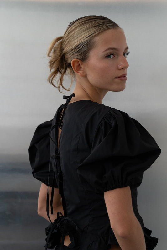 KONI TOP, BLACK