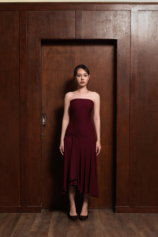BILLIE TUBE DRESS, MAROON