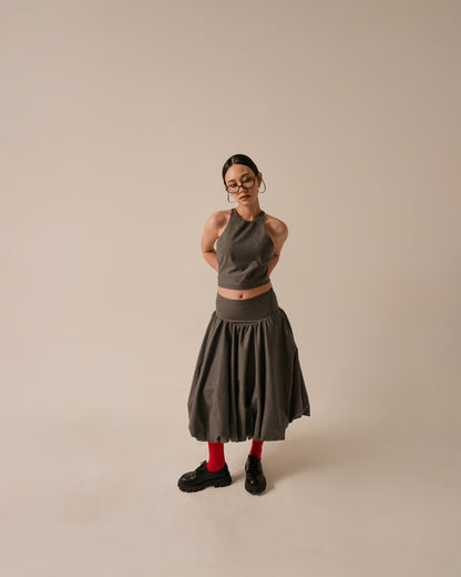 GIA SKIRT, CHARCOAL