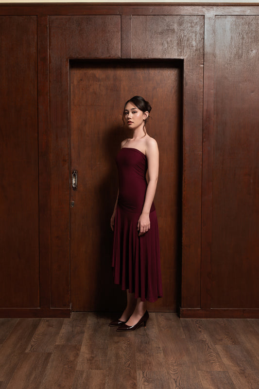 BILLIE TUBE DRESS, MAROON