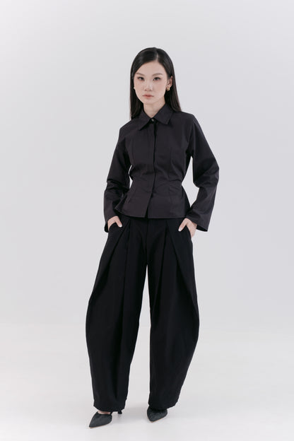 BOA BARREL PANTS, BLACK