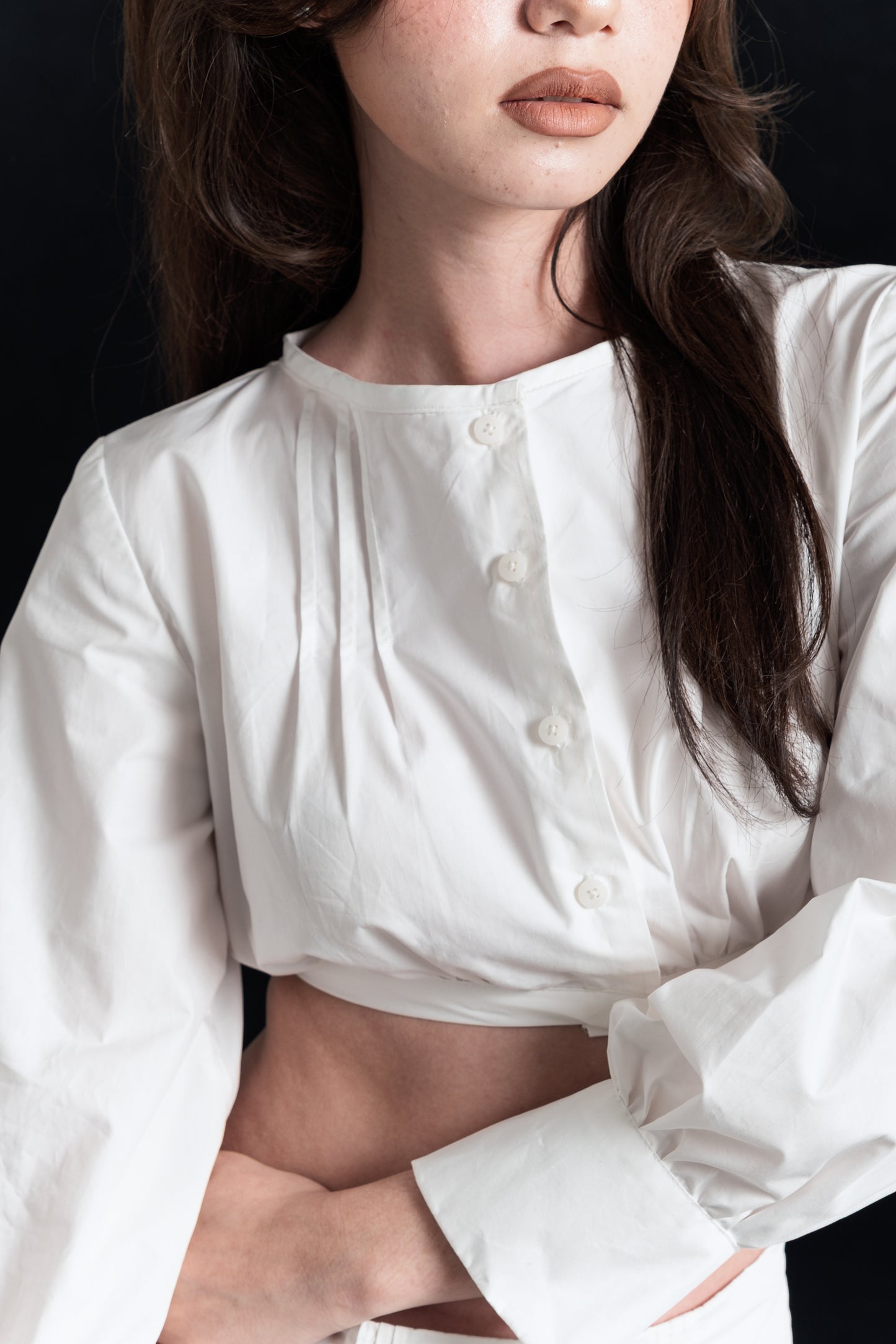 ROMY LONG SLEEVE TOP, WHITE