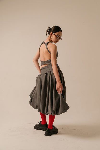 GIA SKIRT, CHARCOAL