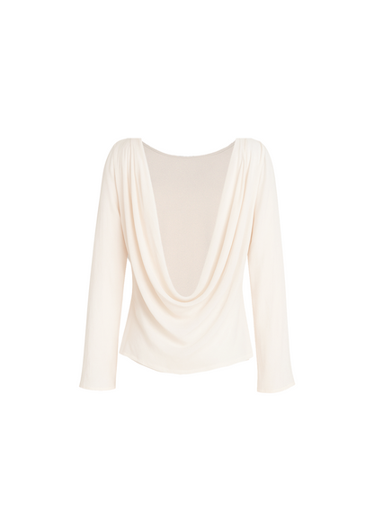 LILA BACKLESS TOP, SHEER IVORY