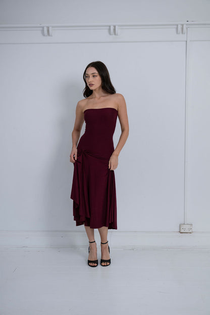 BILLIE TUBE DRESS, MAROON
