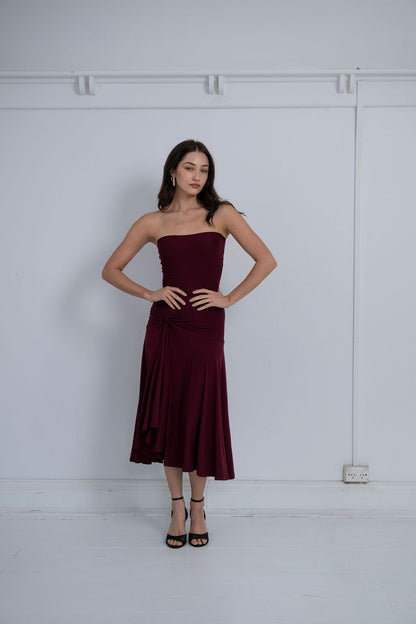 BILLIE TUBE DRESS, MAROON