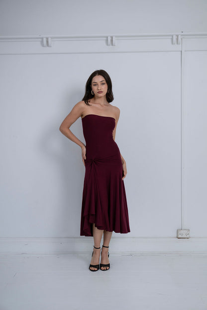 BILLIE TUBE DRESS, MAROON