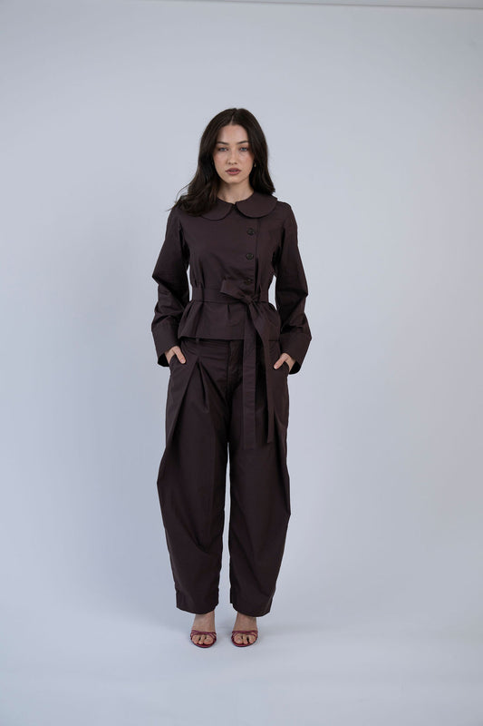 MABEL SHIRT, DEEP PLUM ESPRESSO