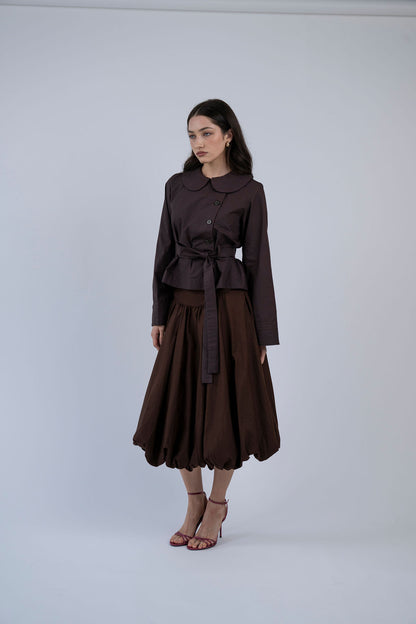 MABEL SHIRT, DEEP PLUM ESPRESSO
