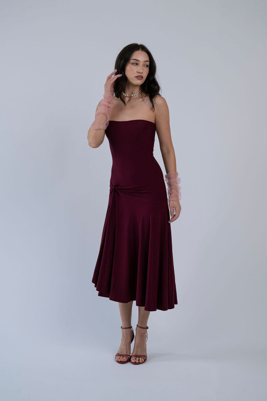 BILLIE TUBE DRESS, MAROON