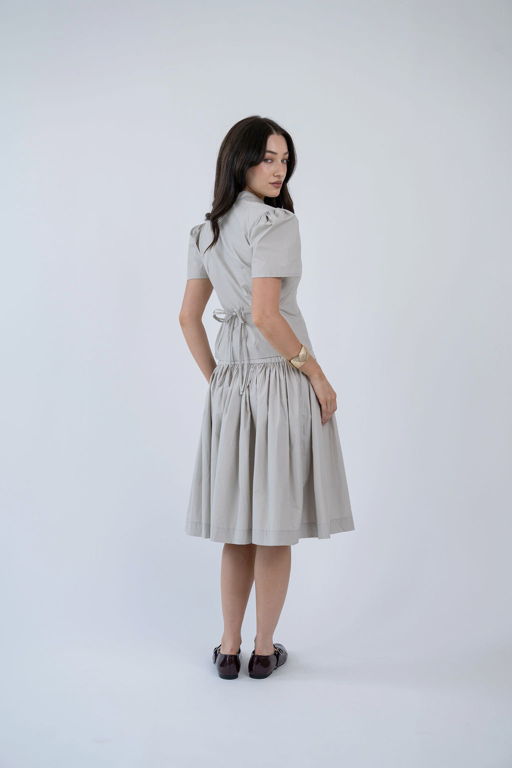 LULU SKIRT, EARL GREY