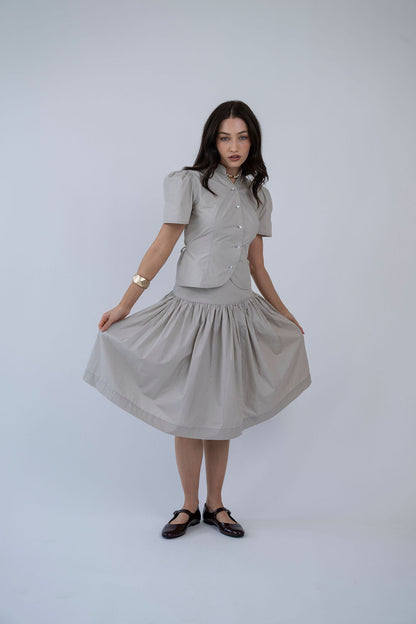LULU SKIRT, EARL GREY