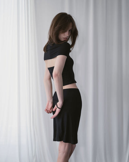 SORA CUTOUT TOP, BLACK