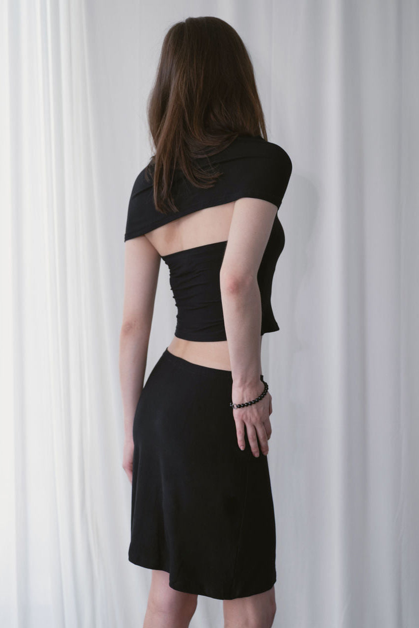 SORA MIDI SKIRT, BLACK