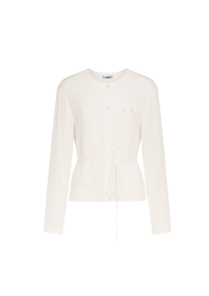 RUBI LONG SLEEVE TOP, SHEER IVORY