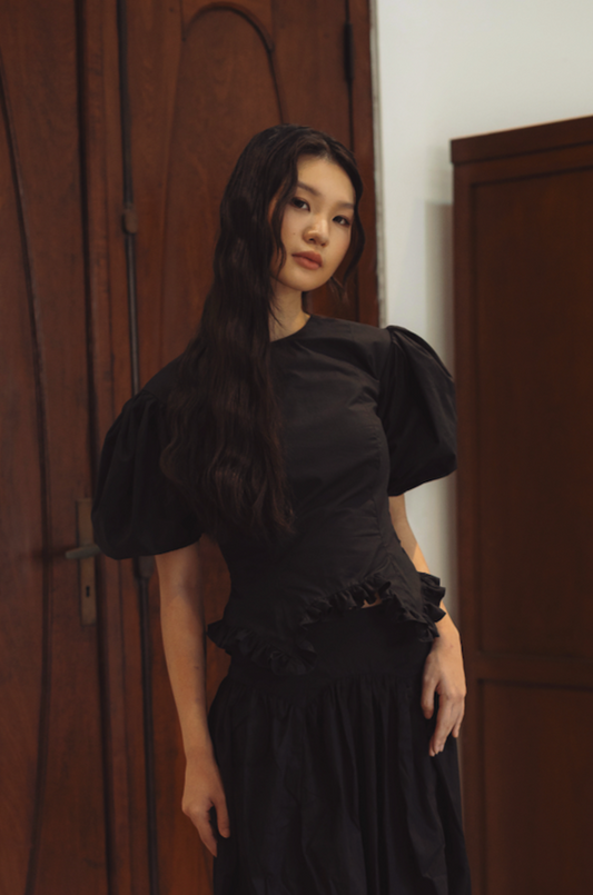 KONI TOP, BLACK