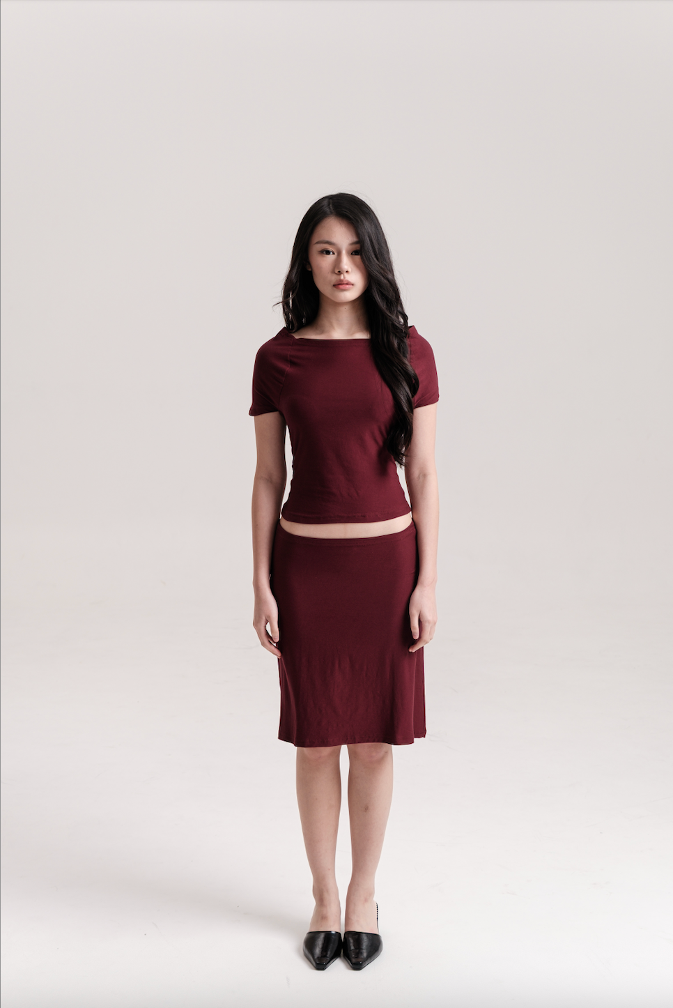 SORA CUTOUT TOP, MAROON
