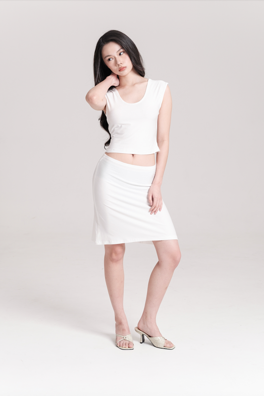 CLEO BACKLESS TOP, WHITE