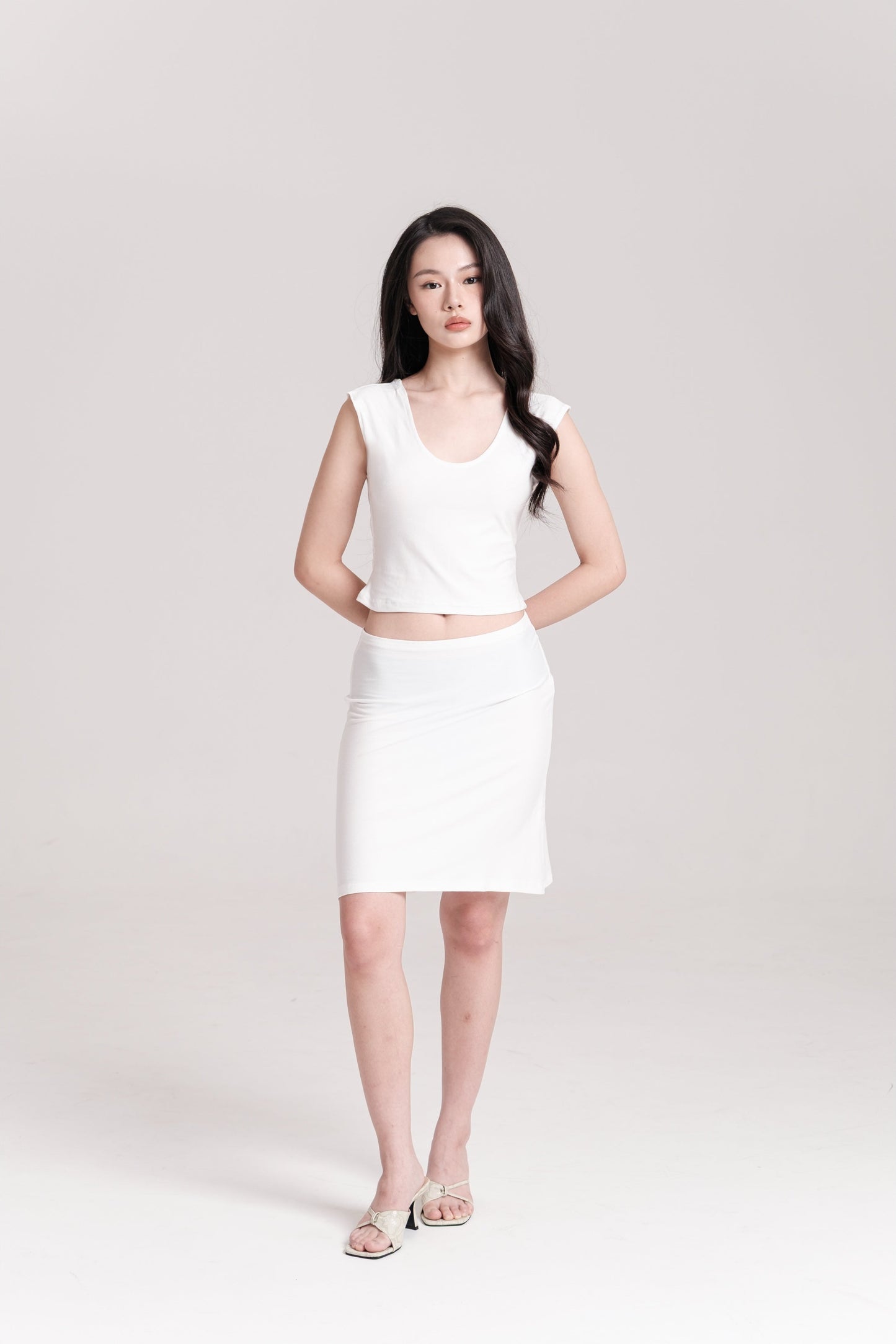 CLEO BACKLESS TOP, WHITE