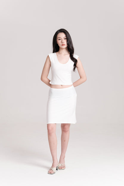 CLEO BACKLESS TOP, WHITE